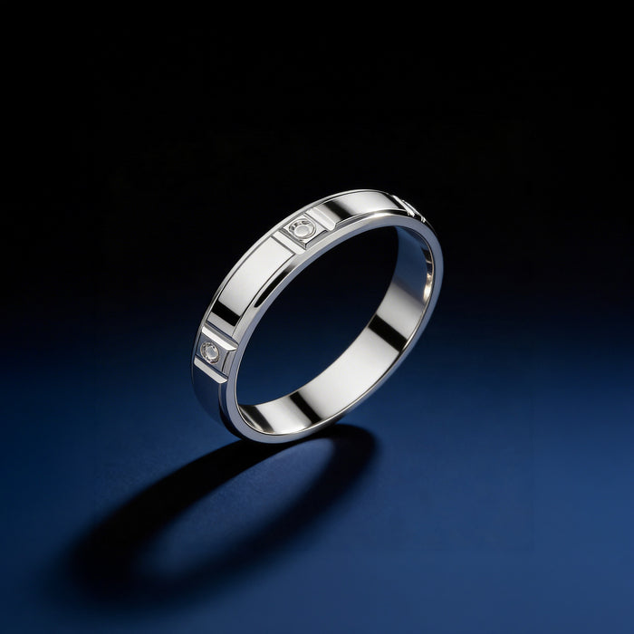 Modern Rivet Inset Ring