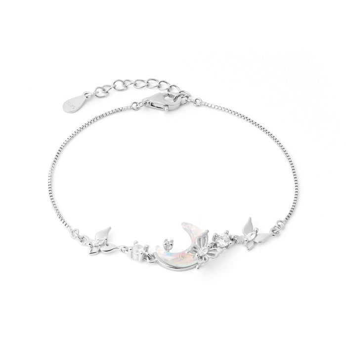 Moon Charm Silver Bracelet