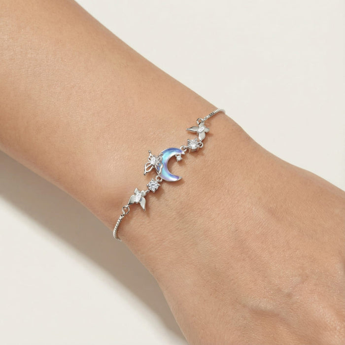 Moon Charm Silver Bracelet