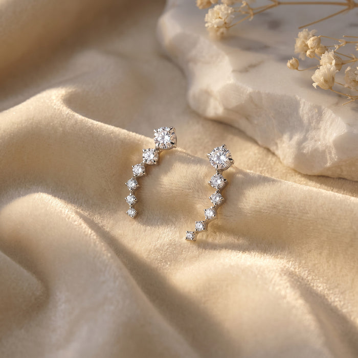 MoonArc Silver Earrings