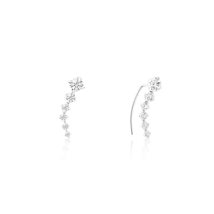 MoonArc Silver Earrings