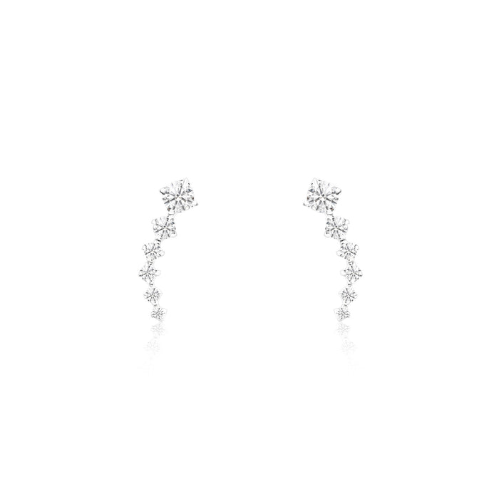 MoonArc Silver Earrings