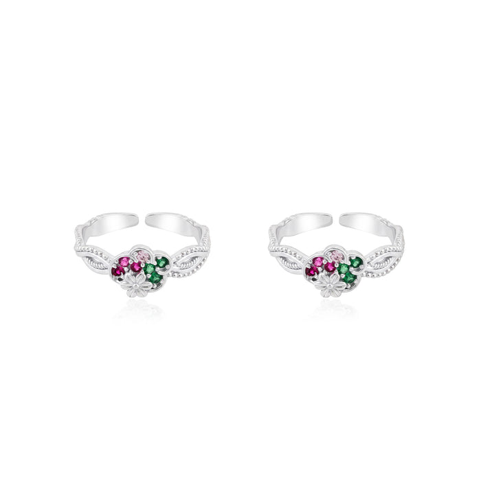 Multicolor Floral Toe Ring