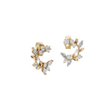 Nature Inspired Multi Color Lab Grown Diamond Floral Stud Earrings