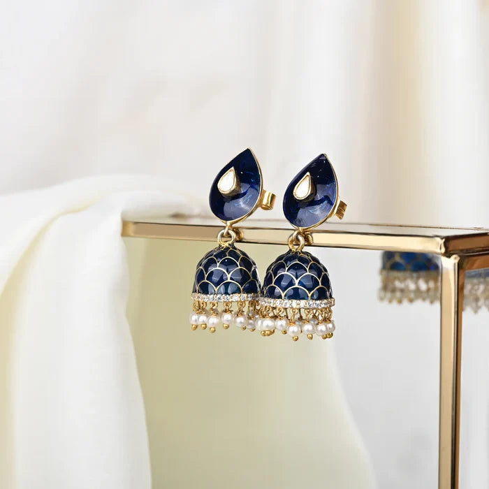Navy Drop Jhumka