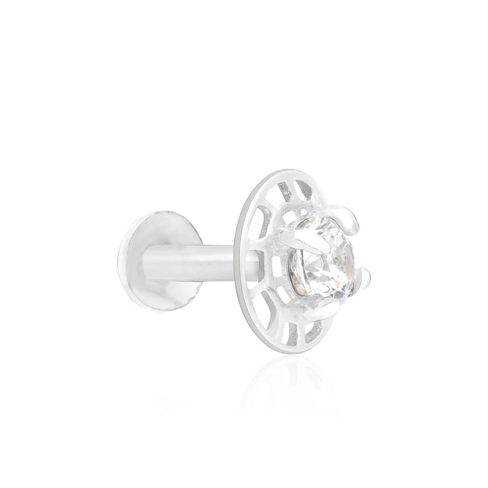 Openwork Bloom Silver Nose Pin