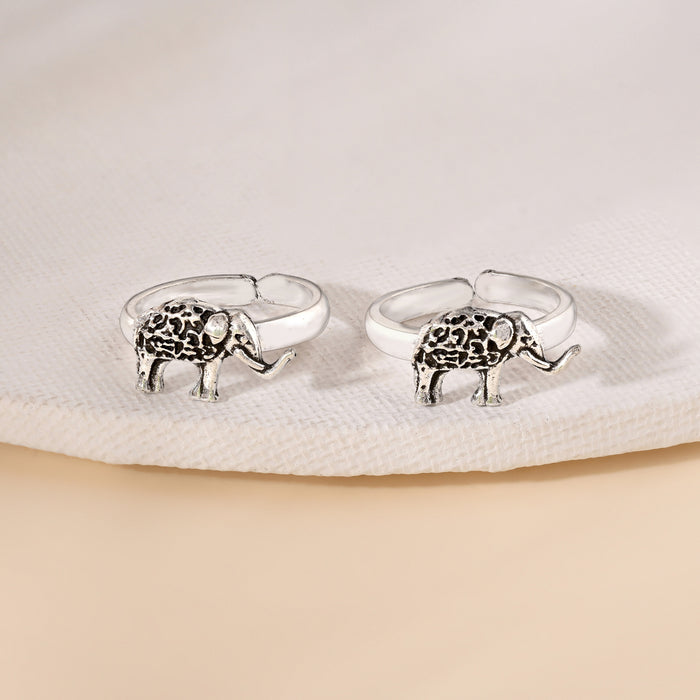 Oxidised Elephant Toe Ring