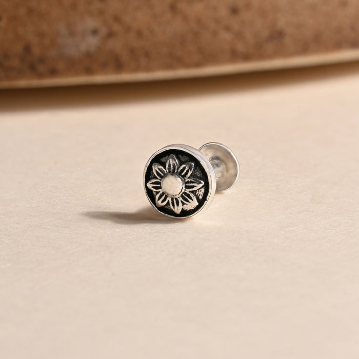 Oxidised Floral Mandala Nose Pin