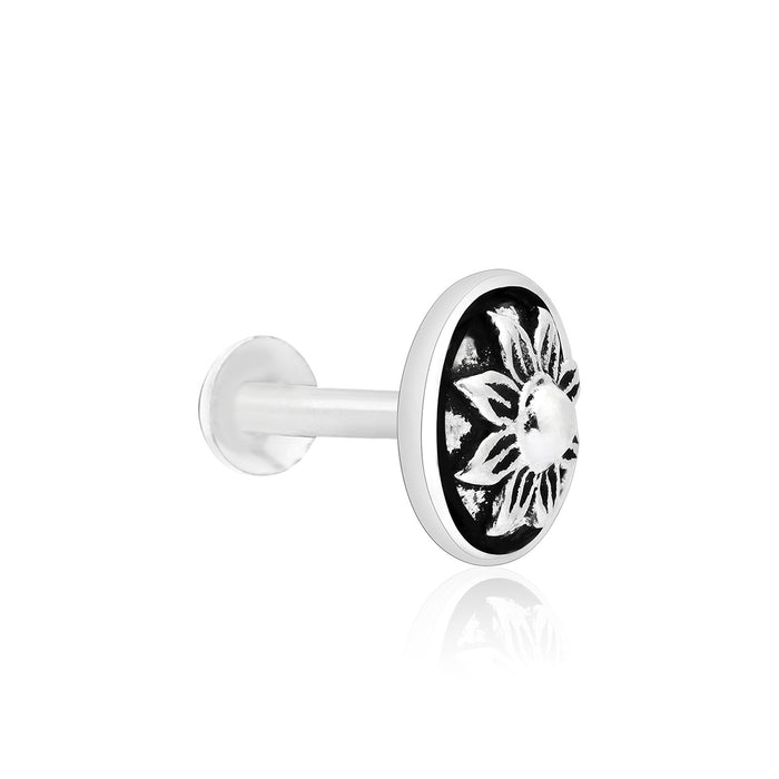 Oxidised Floral Mandala Nose Pin