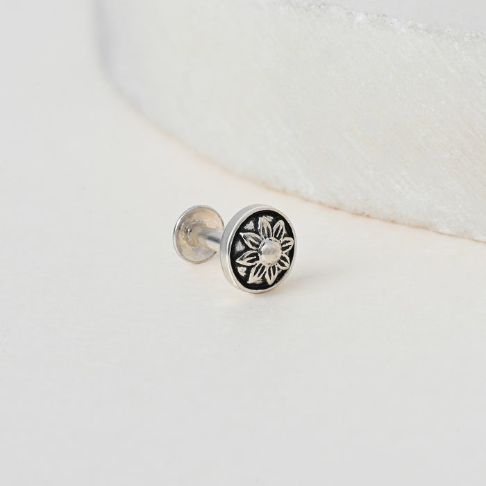 Oxidised Floral Mandala Nose Pin
