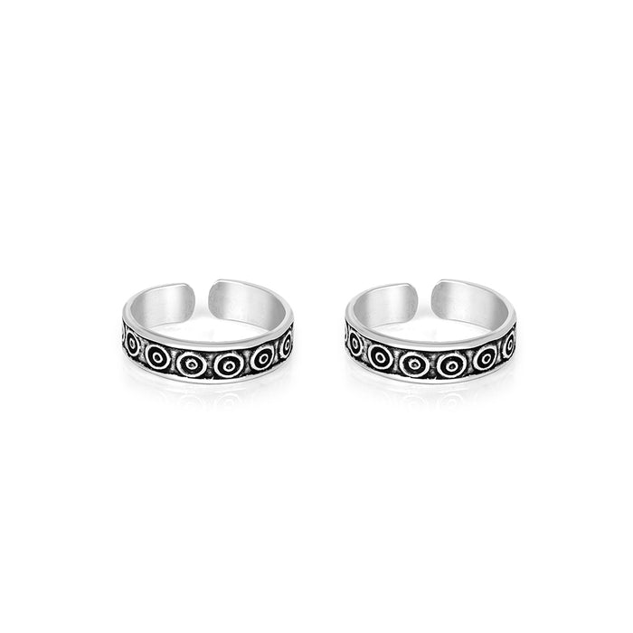 Oxidized Dot Toe Ring