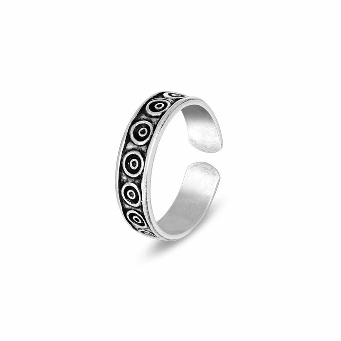 Oxidized Dot Toe Ring