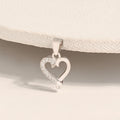 Pavé Loop Heart Silver Pendant
