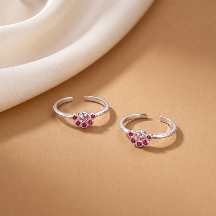 Paw Print Motif Toe Ring