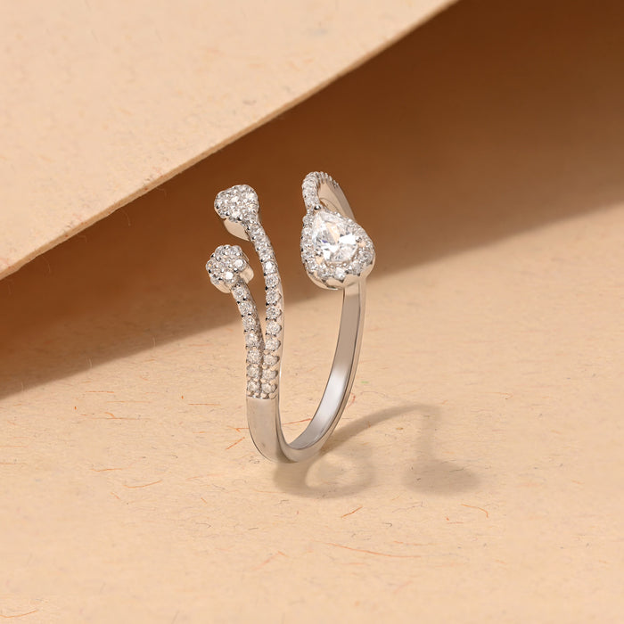 Pear Halo Wrap Ring