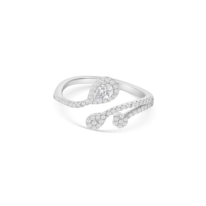 Pear Halo Wrap Ring