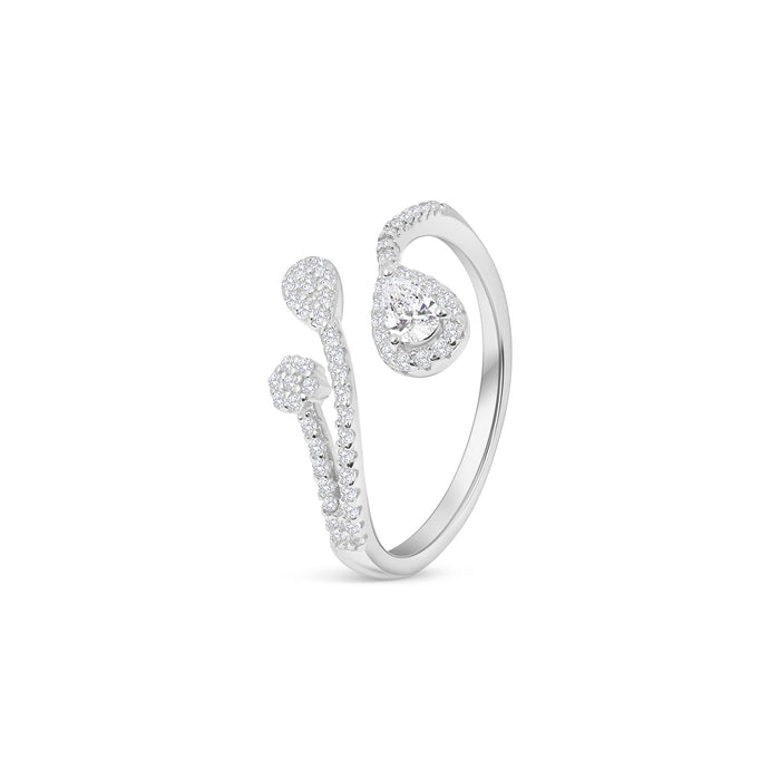 Pear Halo Wrap Ring
