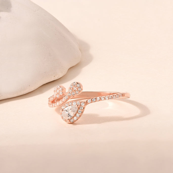 Pear Halo Wrap Ring