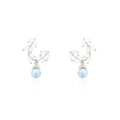 Pearl Beads Leaf Earring