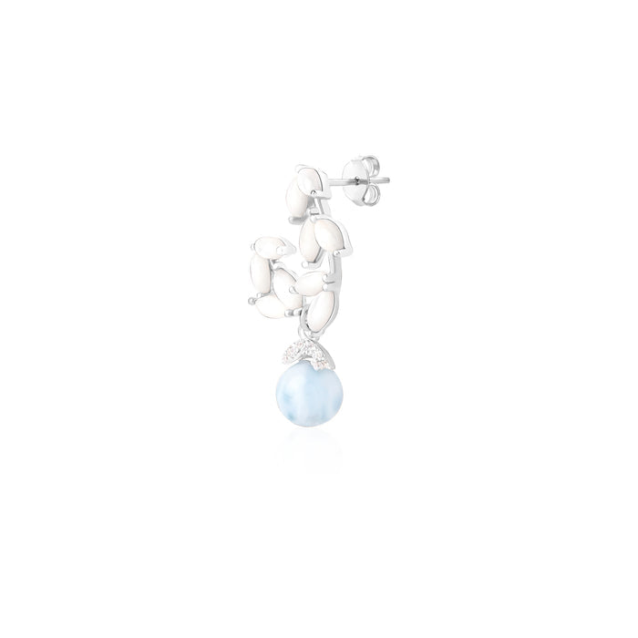 Pearl Beads Leaf Earring