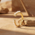 Pearl Crown Open Ring