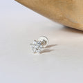 Petite Floral Silver Nose Pin