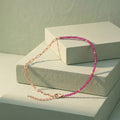 Pink Bead Link Anklet