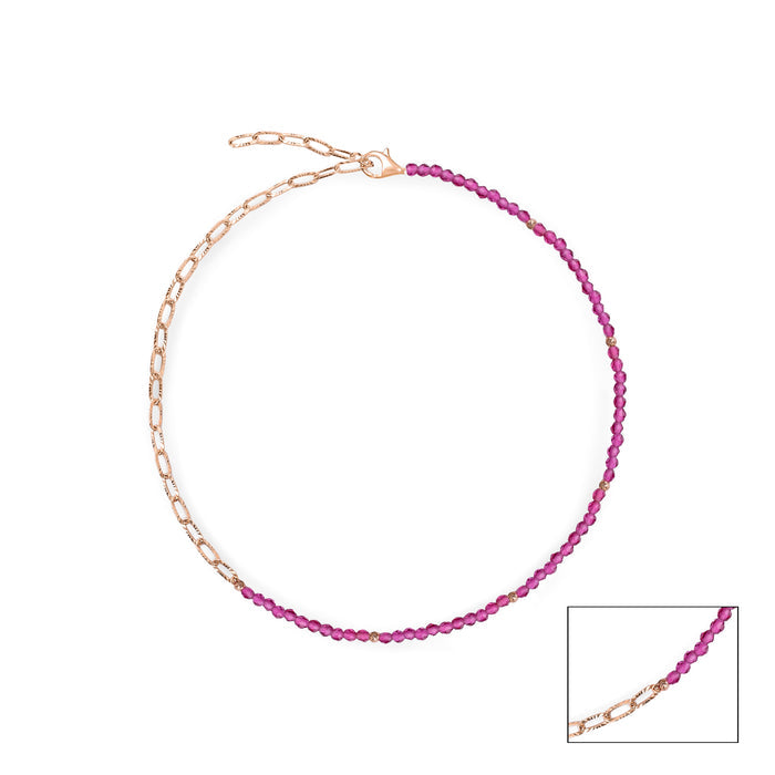 Pink Bead Link Anklet