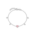 Pink Heart Silver Bracelet