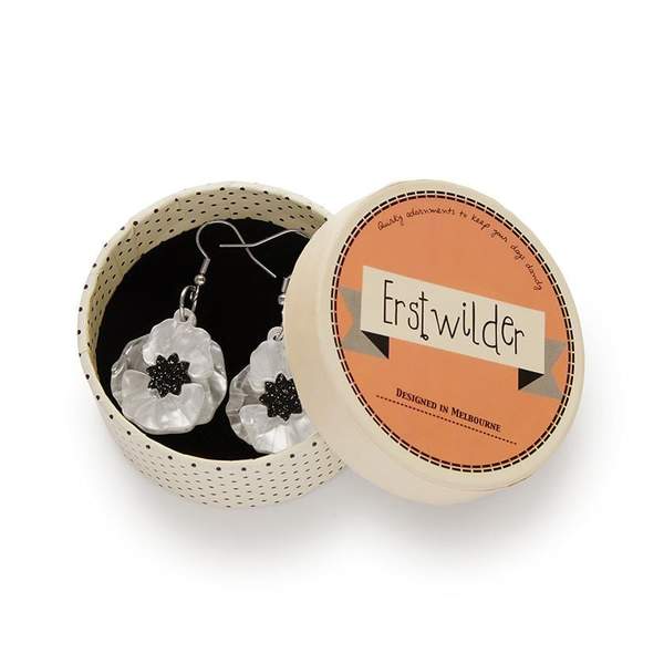 Poppy Field Drop Earrings (White) - Erstwilder Poppy Drops (2019)