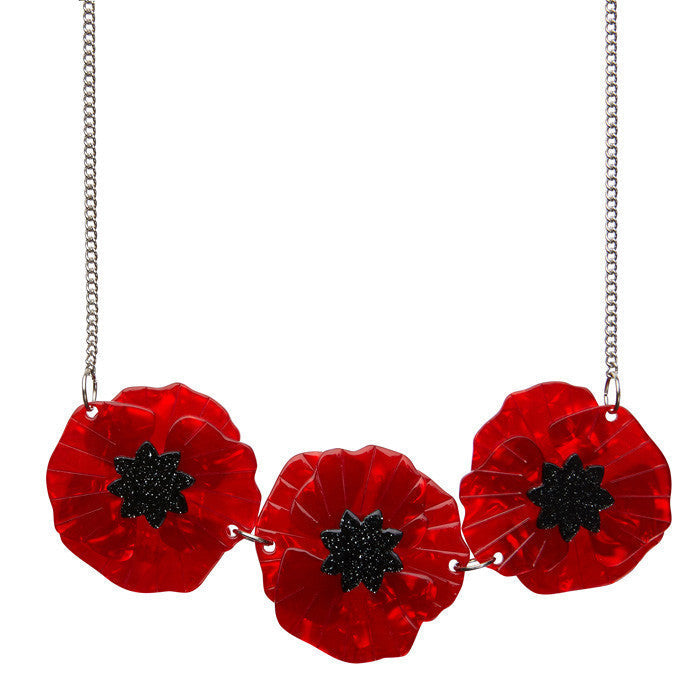Poppy Field Necklace (Red) - Erstwilder Poppies (2017)