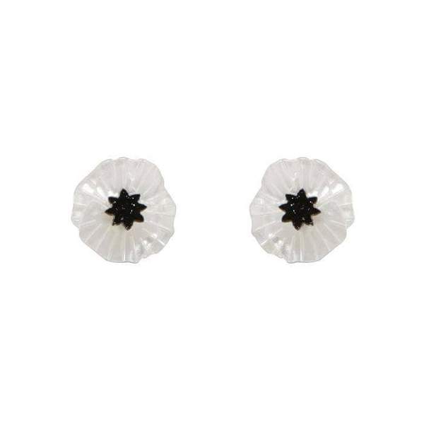 Poppy Field Stud Earrings (White) - Eratwilder Poppies (2017)