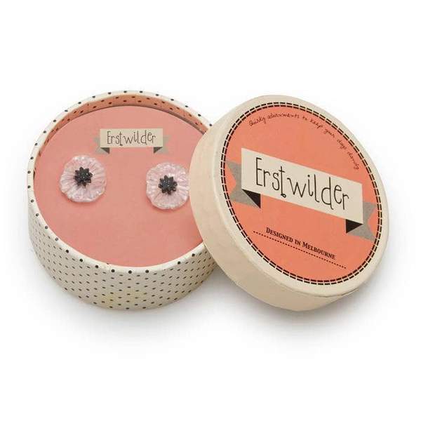 Poppy Field Stud Earrings (White) - Eratwilder Poppies (2017)