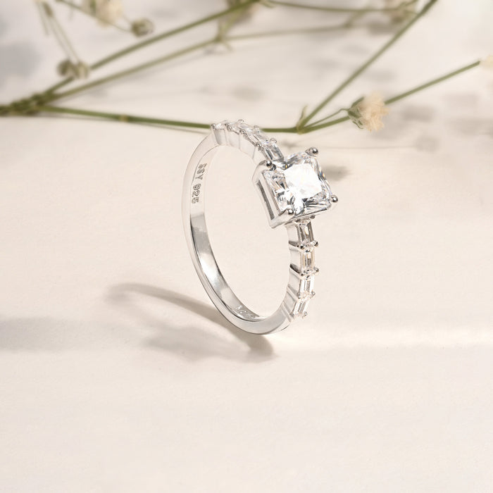 Princess Baguette CZ Ring