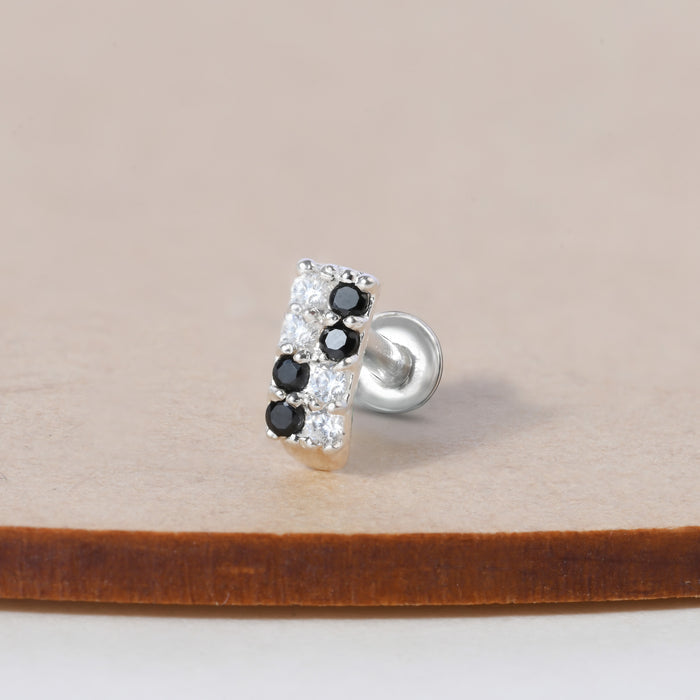 Radiant Bar Silver Nose Pin