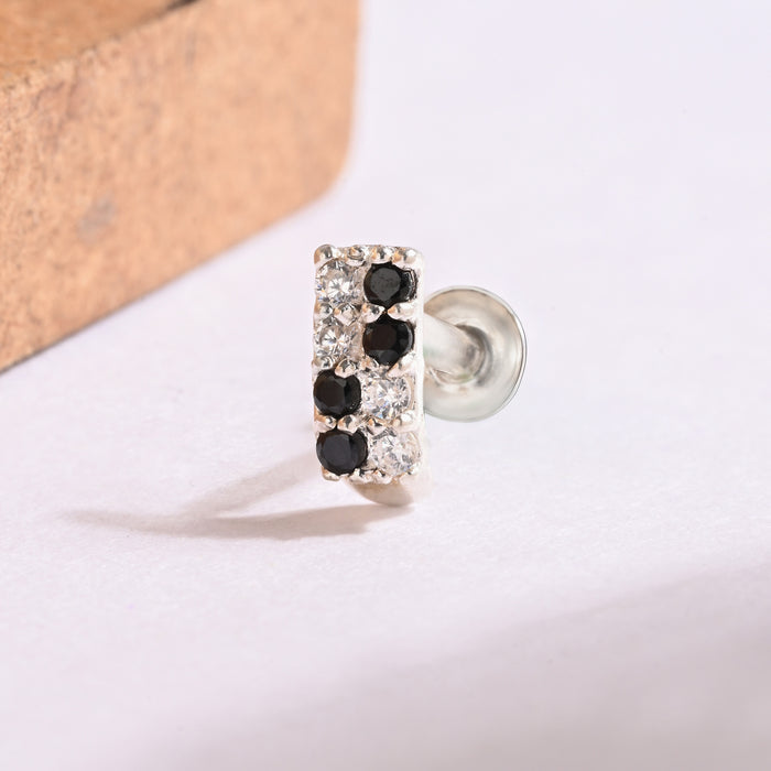 Radiant Bar Silver Nose Pin