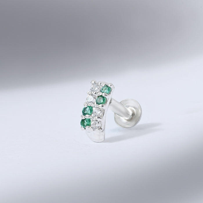 Radiant Bar Silver Nose Pin