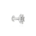 Radiant Bloom CZ Silver Nose Pin