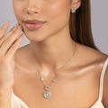 Radiant Circle CZ Statement Necklace Set