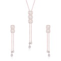 Radiant Cubic Cascade Necklace Set