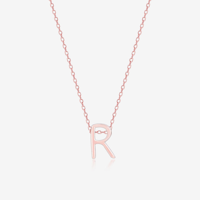 Radiant R Initial Necklace
