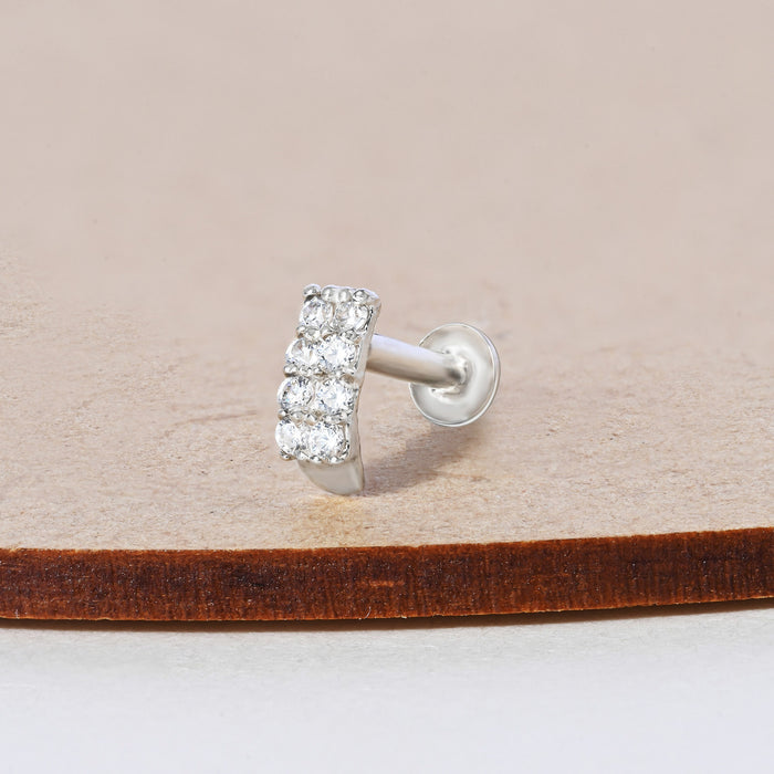 Radiant Silver Nose Pin