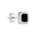 Rectangular Onyx Halo Stud