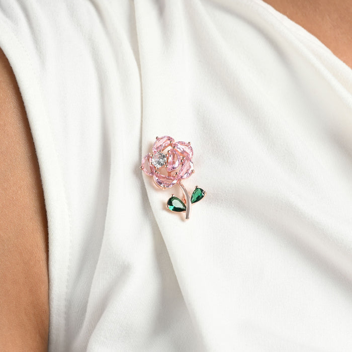 Rose Bloom Silver Brooch