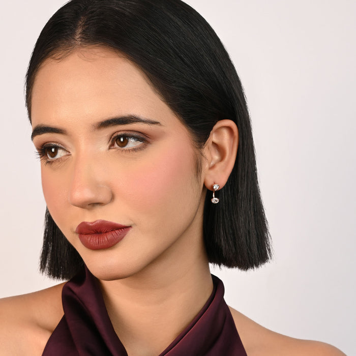 Rose Dual-Stone Earrings