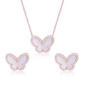 Rose Gold Butterfly Stone Set