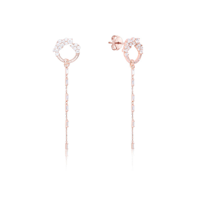Rose Gold Circular Sleek CZ Dangler