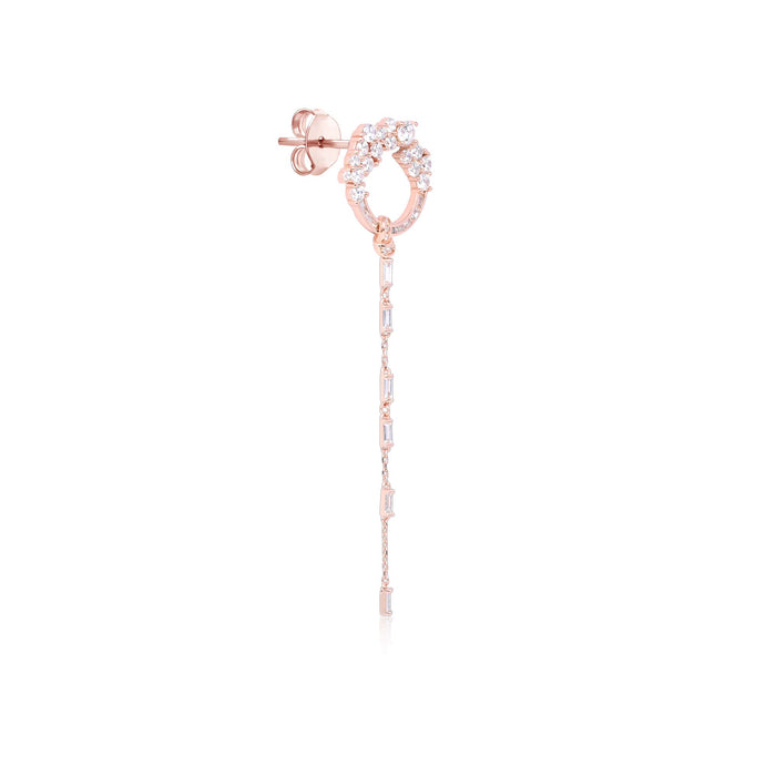 Rose Gold Circular Sleek CZ Dangler