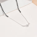Rose Motif Silver Mangalsutra