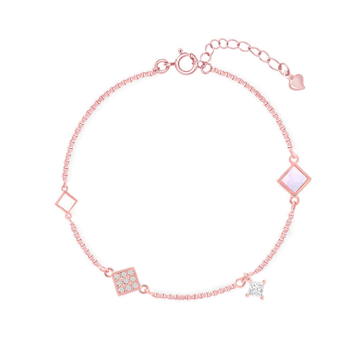 Rose Prism Silver Bracelet